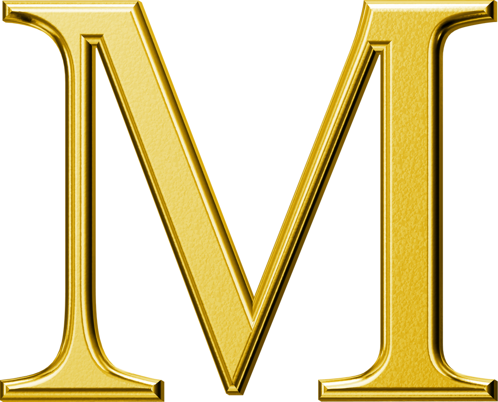 Luxury gold letter M