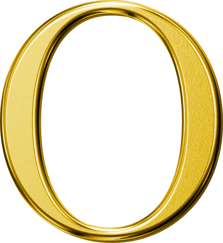 Luxury gold letter O