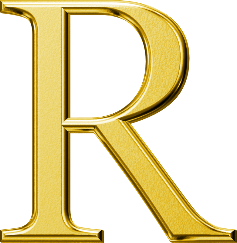 Luxury gold letter R